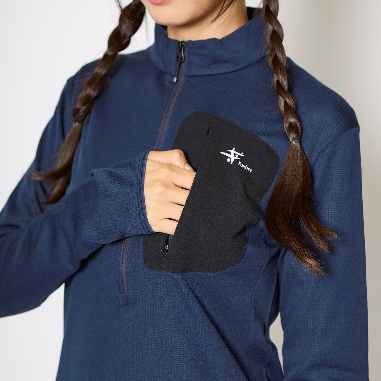 マイクログリッドウールハーフジップ (Women’s)/ライトブルー