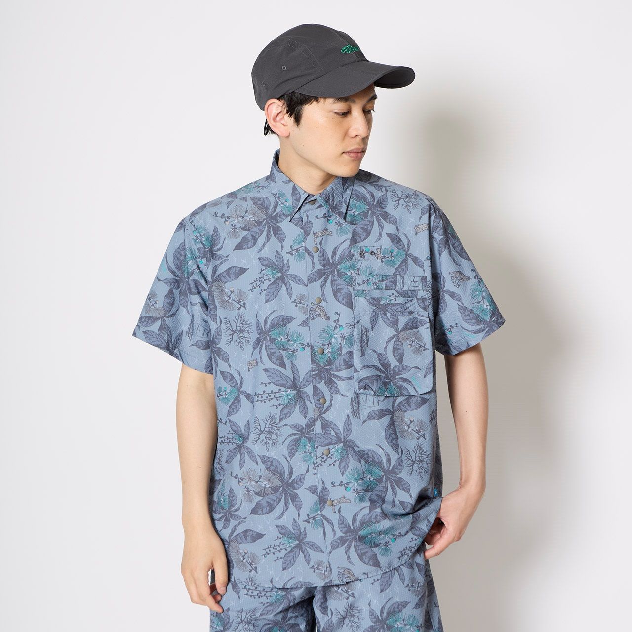 FISHDOMシャツS/S /ライトグレー