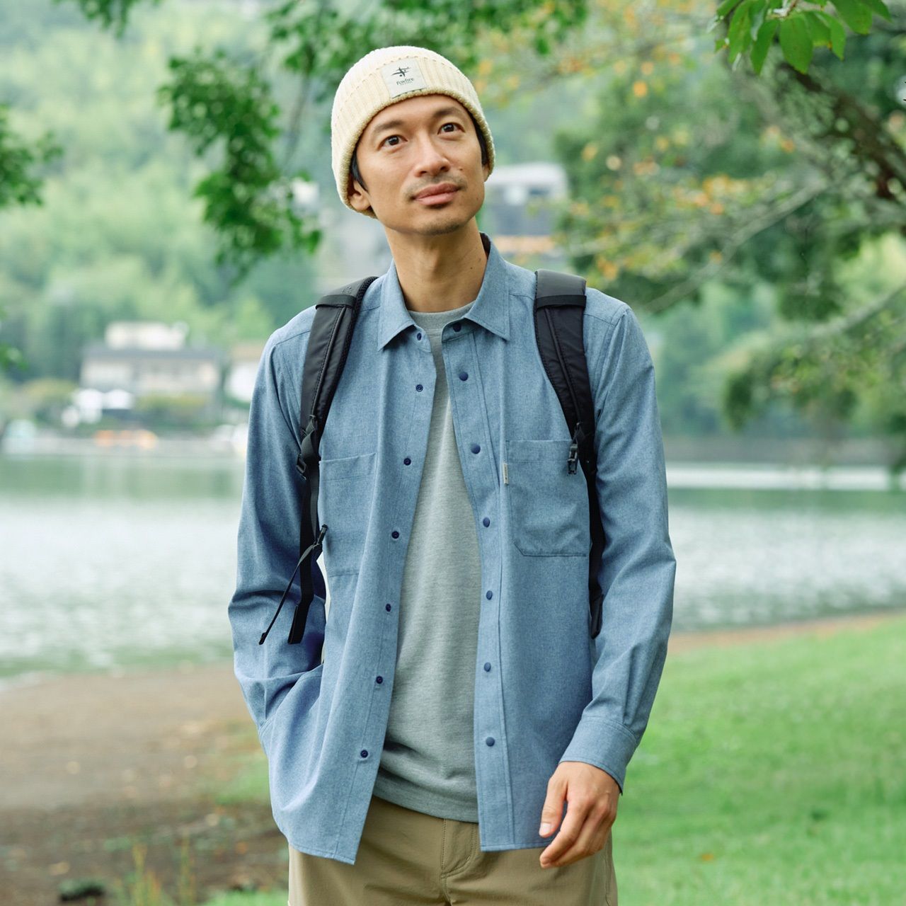 SCウェーブレットシャツ/グラナイトサンド