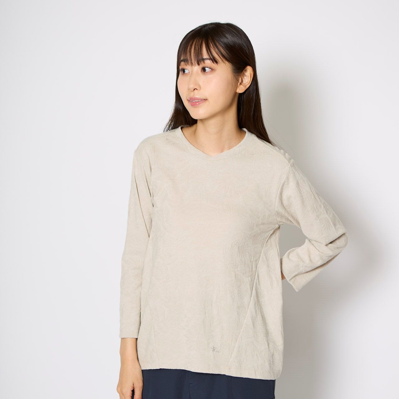 TSアイランドフラワージャカードクルー7/S (Women’s)/フェードブルー