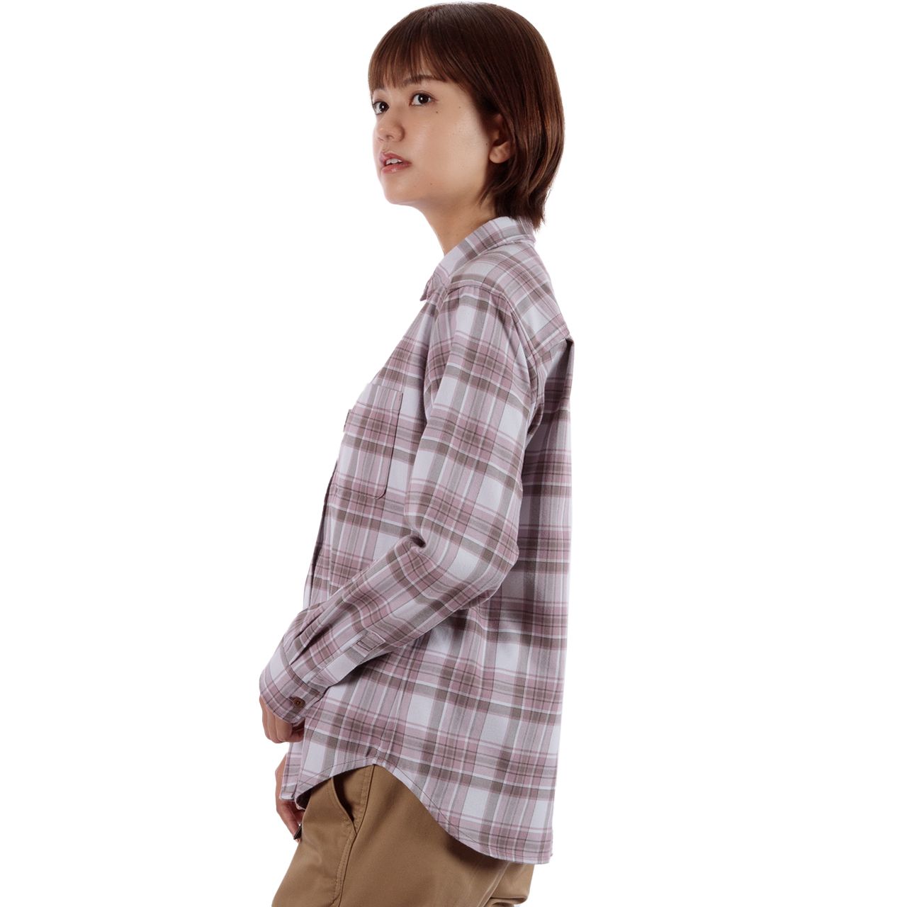Foxfire - TSラフチェックシャツ(Women's)/ライトグレー | ラスエ