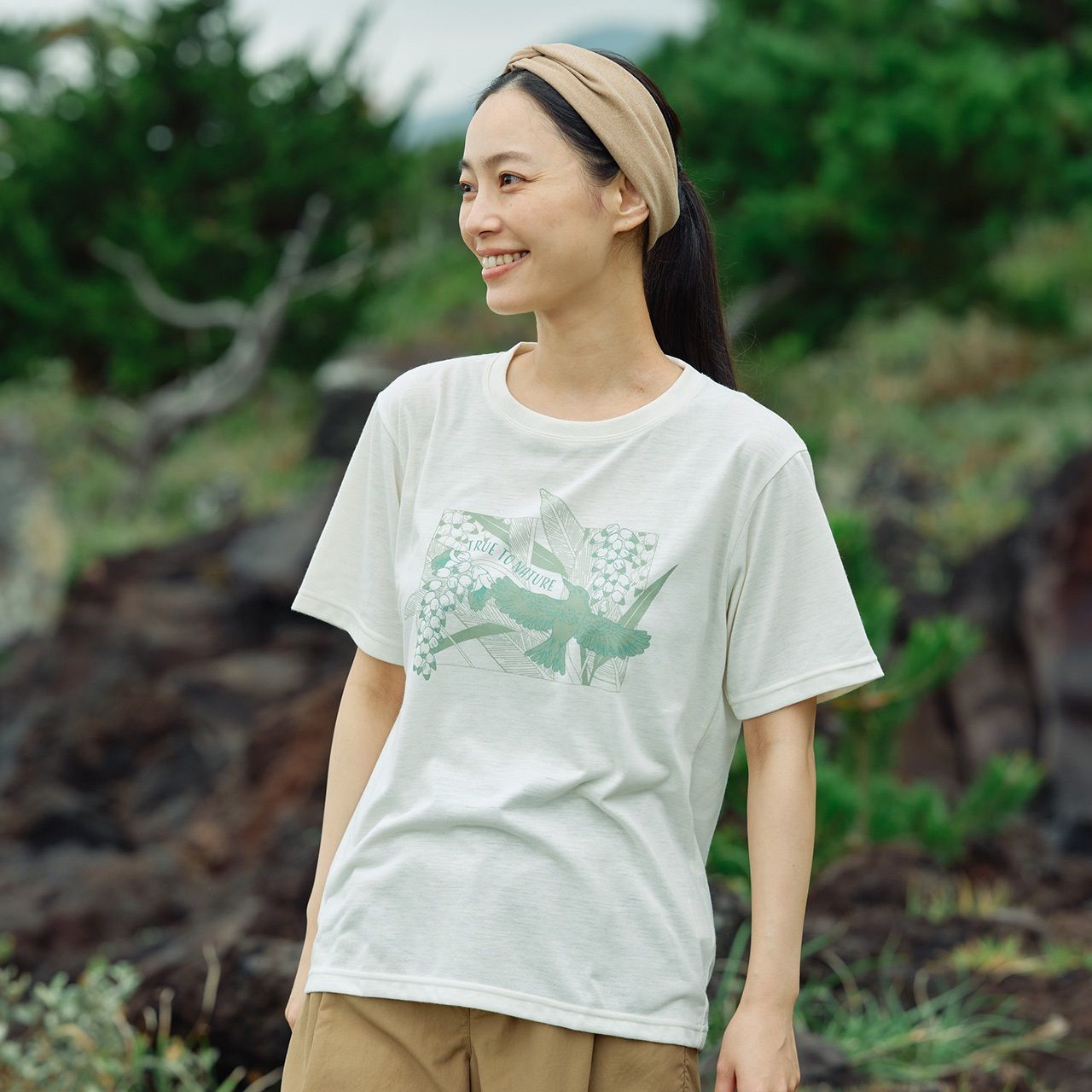 CシールドトロピカルティーS/S (Women’s)/ネイビー