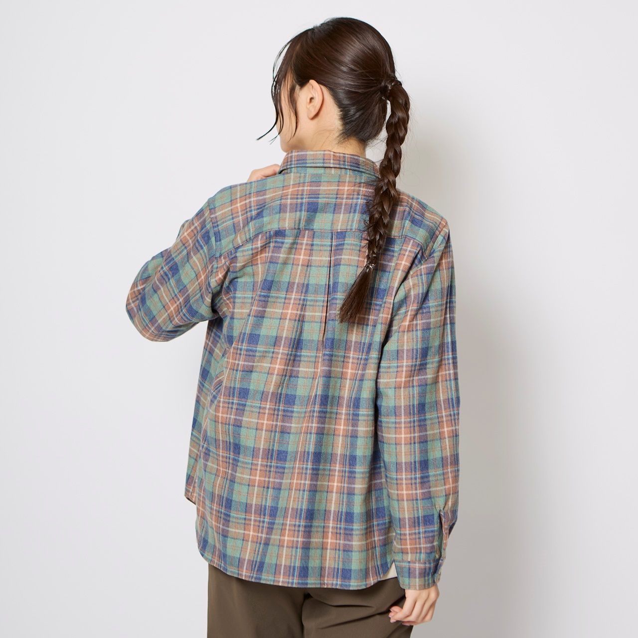 TSメランジチェックシャツ(Women's)/アイボリー