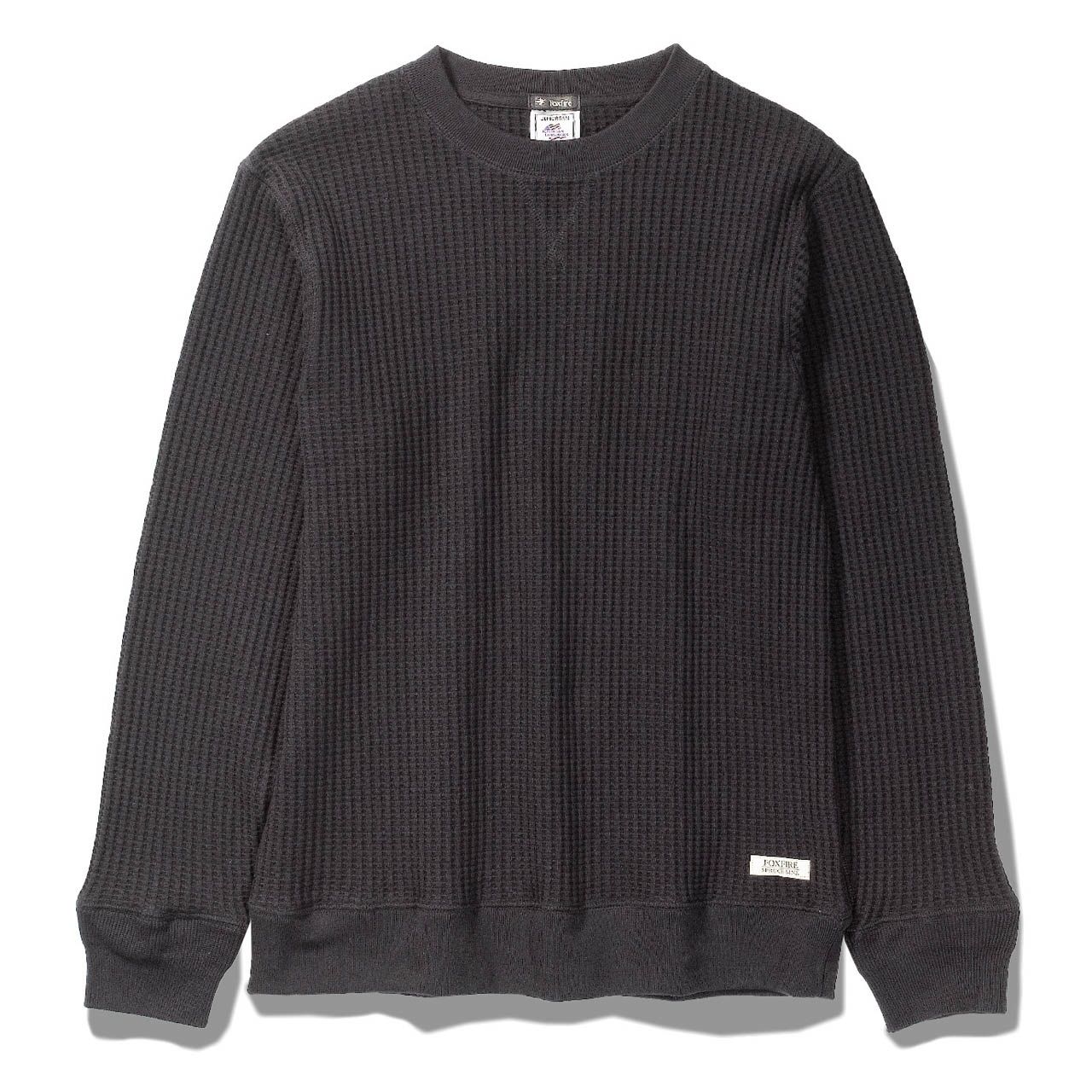 ヘビーワッフルクルー (Men's)/ブラック