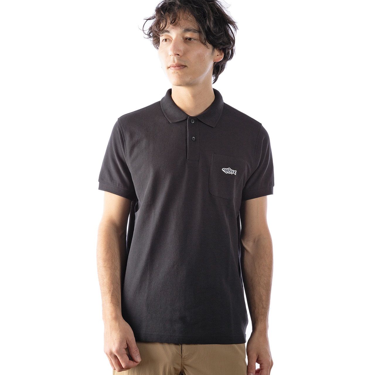 FF Fish ポロ S/S (Men's)/ブラック