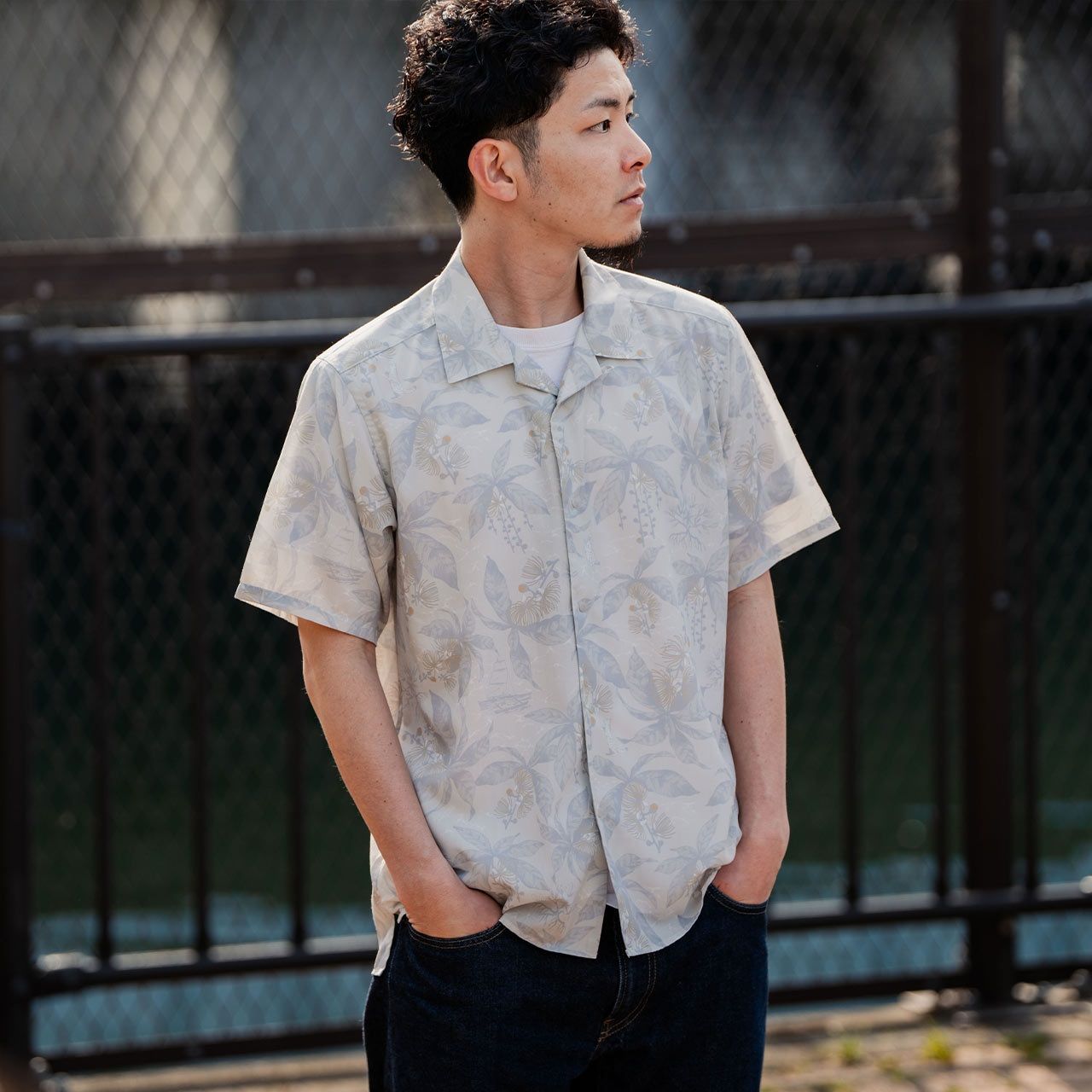 アイランドシャツS/S (Unisex)/グラナイトサンド