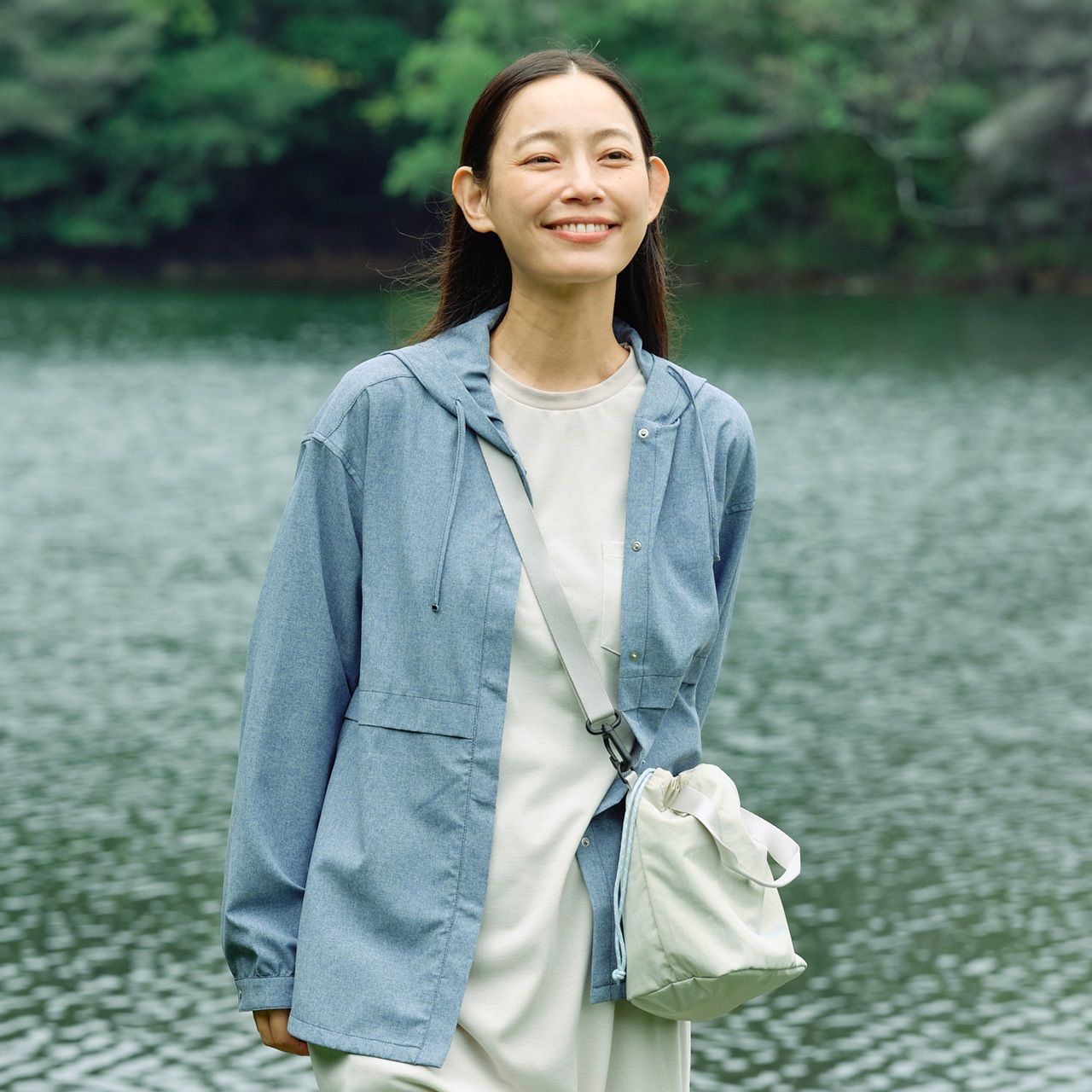 SCウェーブレットシャツフーディ (Women’s)/ネイビー