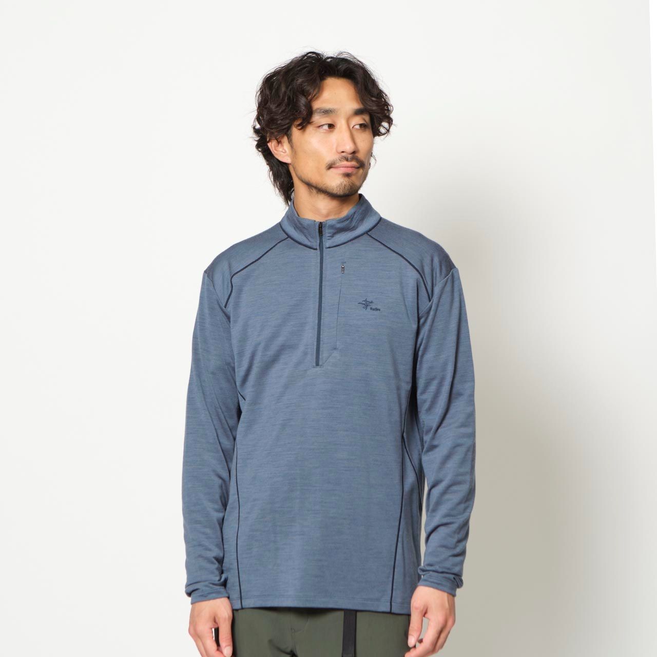 PPウールハーフジップ (Men's)/スレートブルー