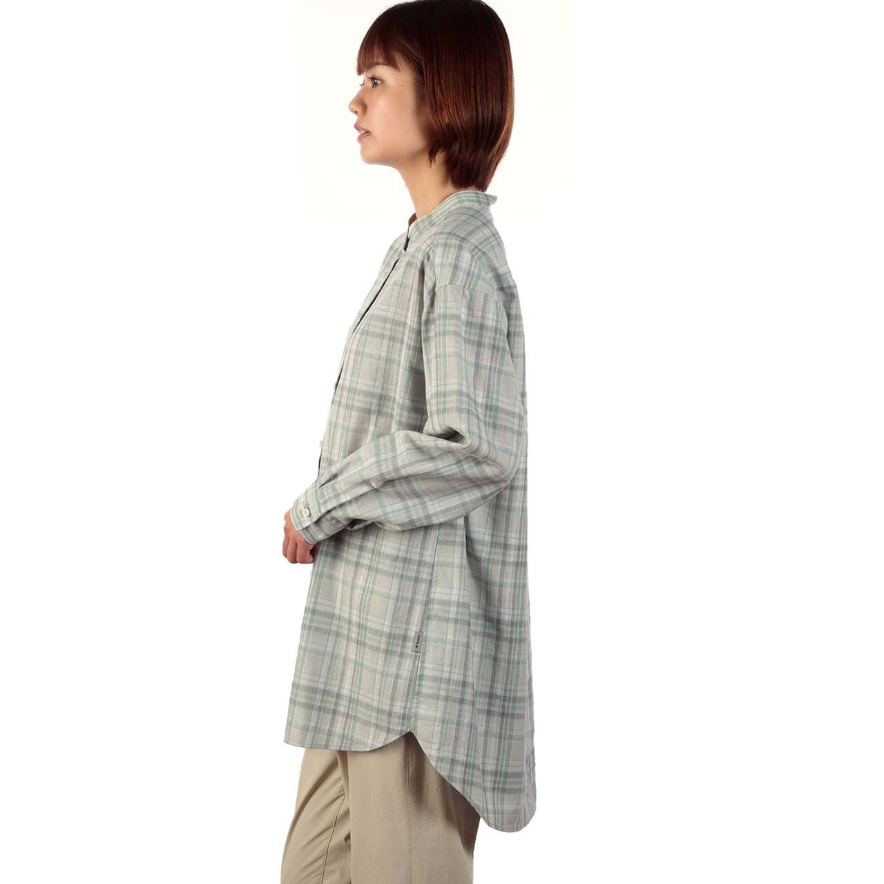 TSリネンチェックチュニック (Women's)/ライトグレー