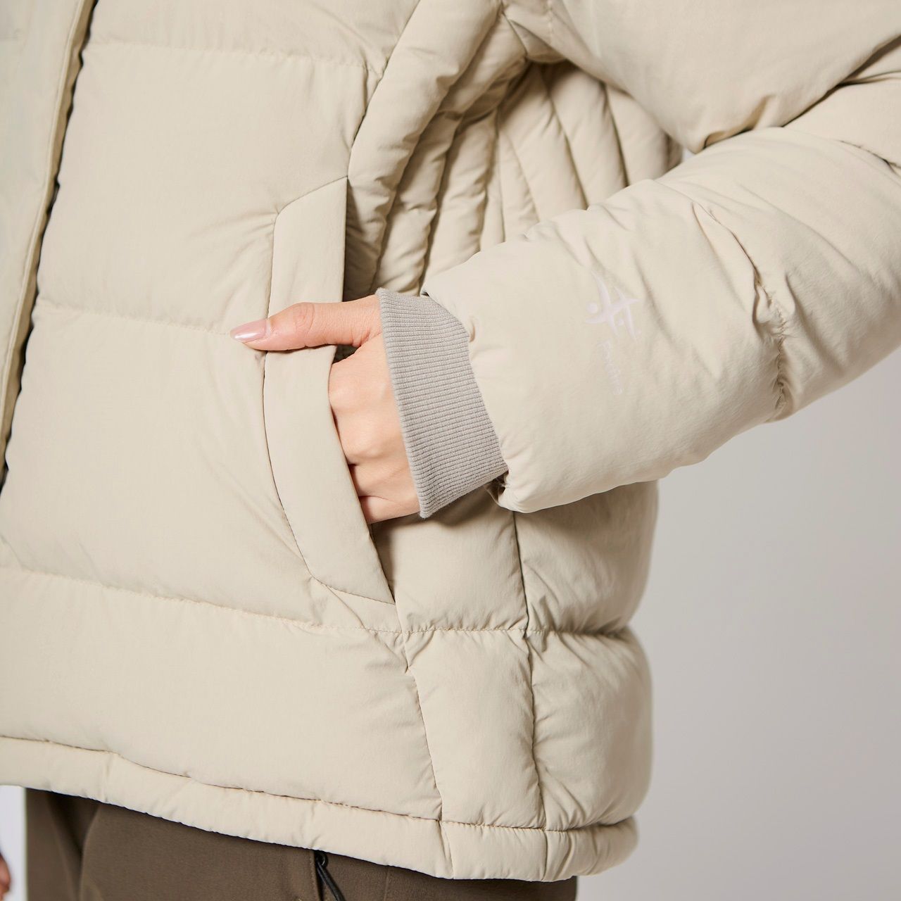 マイクロパフボリュームネックジャケット/ペールピンク