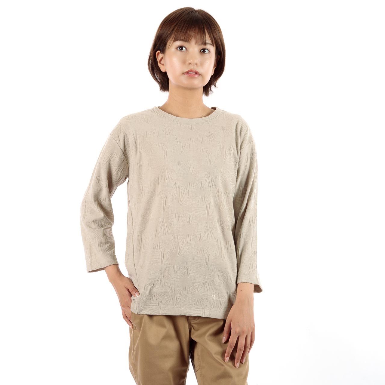 TSリーフジャカードクルー7/S(Women's)/ゴールドイエロー