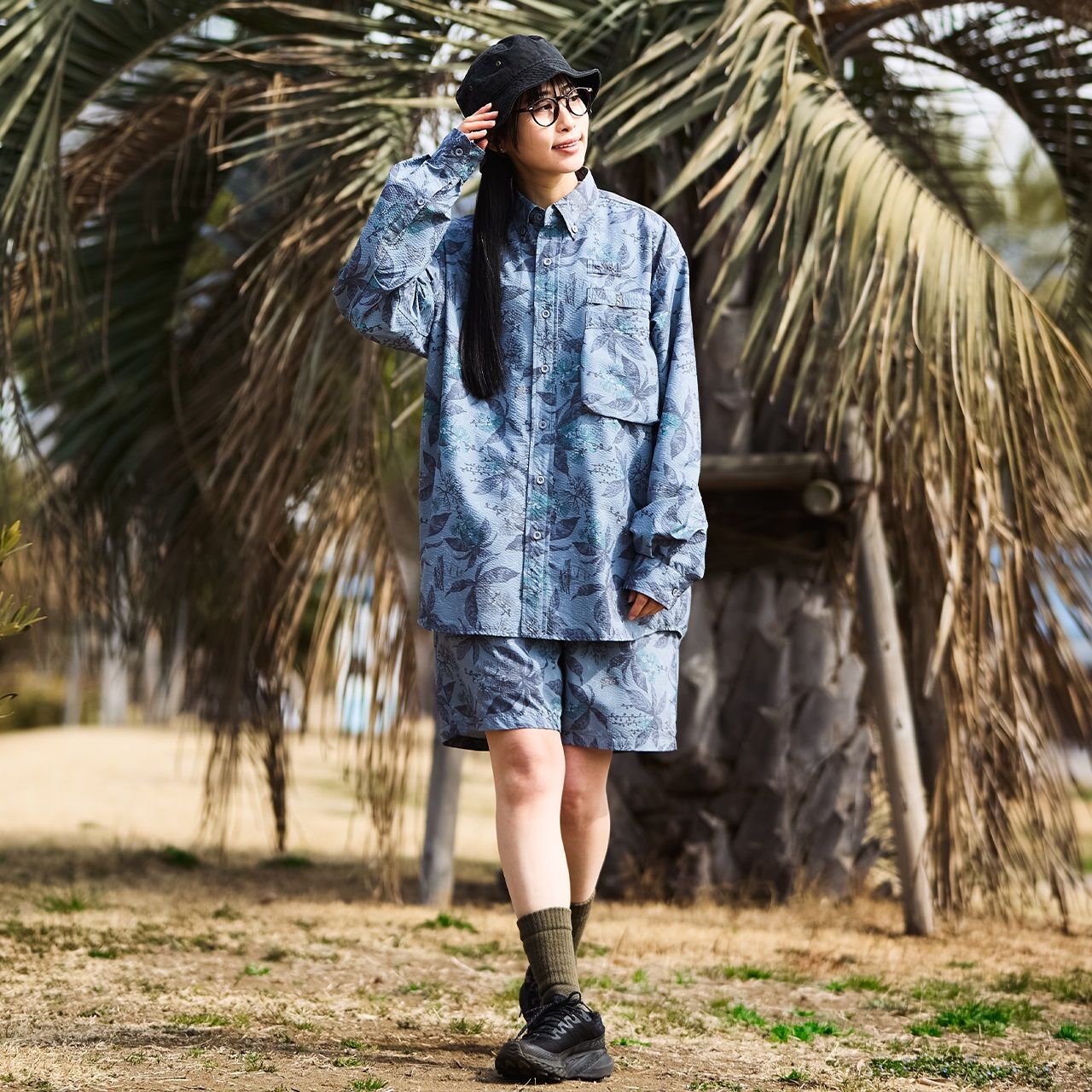 FISHDOMシャツ /ライトグレー