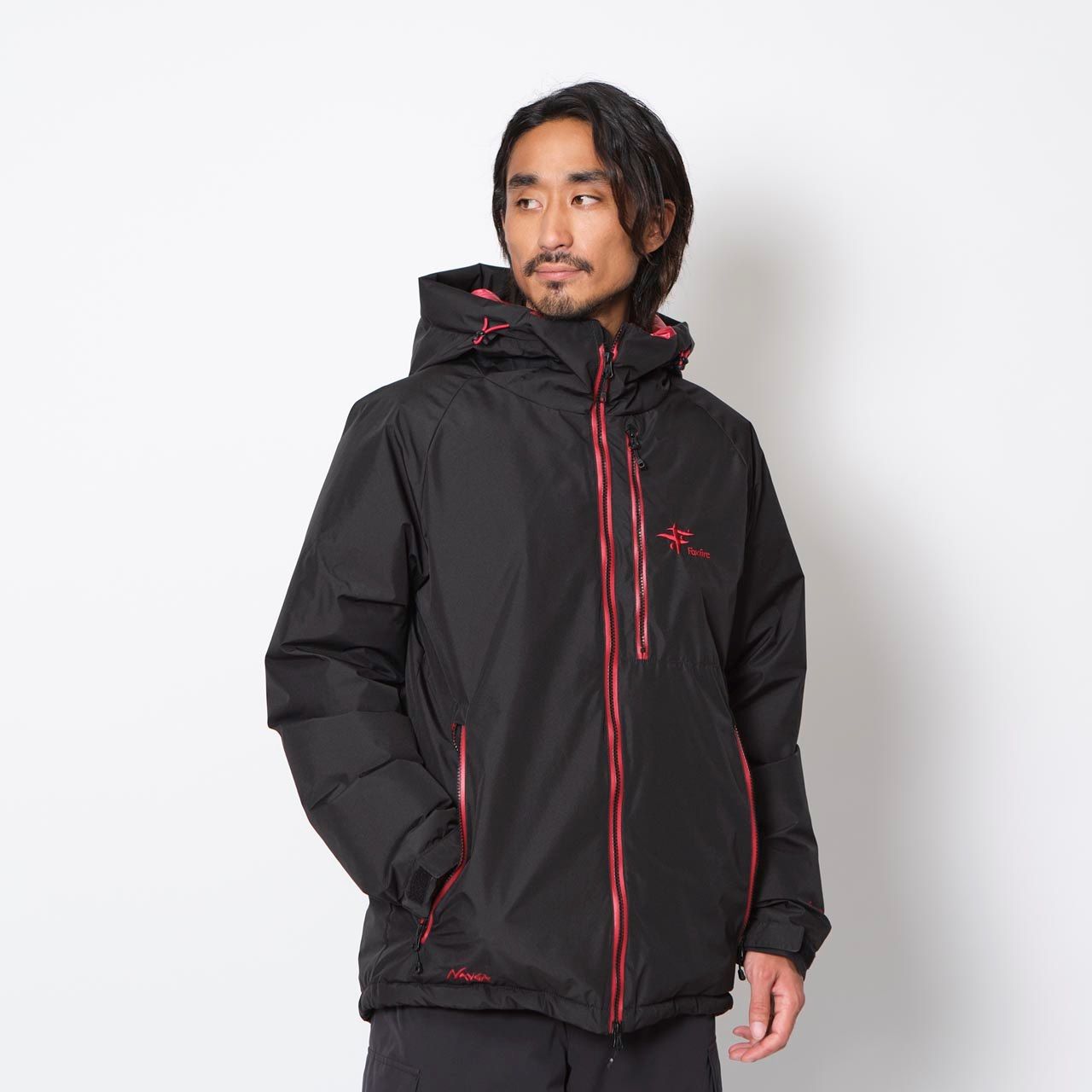 Foxfire × NANGA GORE-TEX WS フィッシングダウンジャケット 2026/ブラック×レッド
