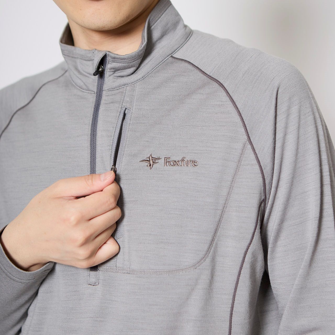PPウールハーフジップ(Men's)/グレー