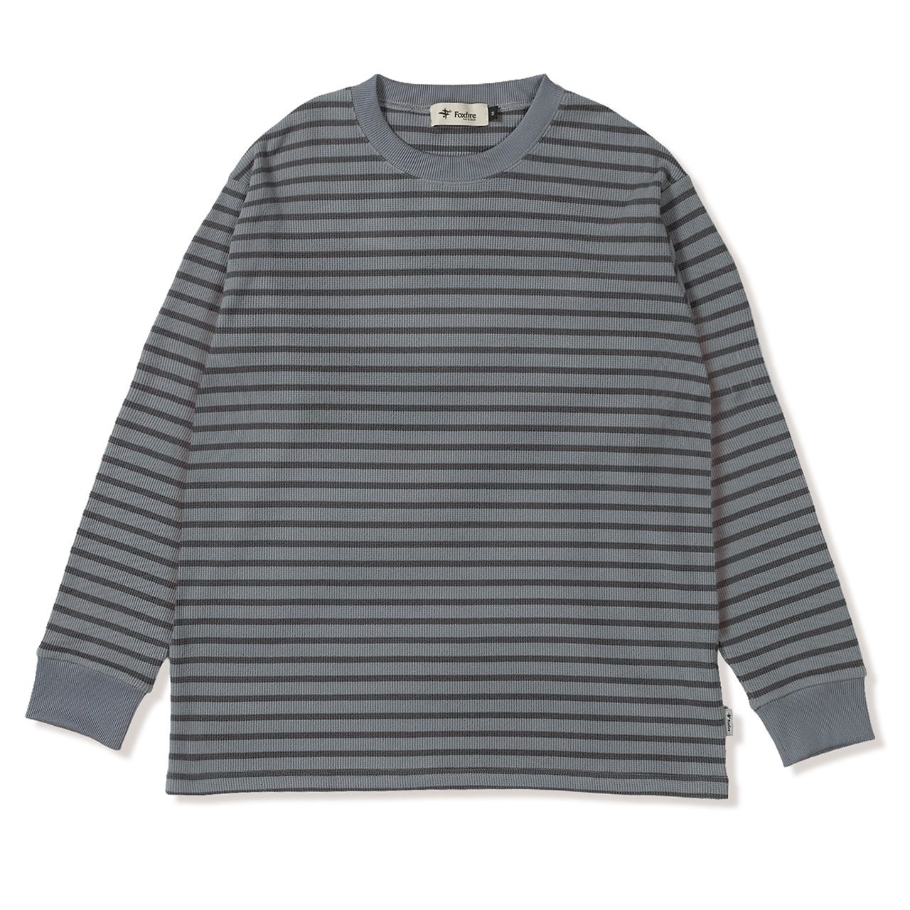 ミニワッフルボーダークルー (Men's)/チャコール