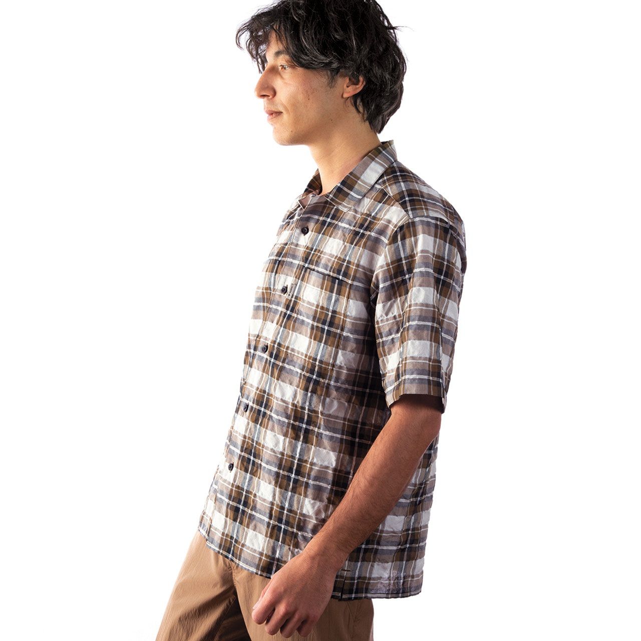 CシールドサーフェスチェックOCシャツS/S (Men's)/アッシュグリーン