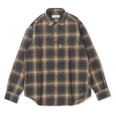 フェードチェックシャツ (Men's)/ブラウン