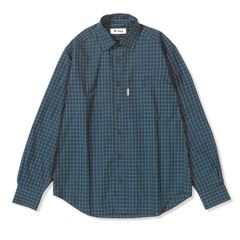 ミニチェックシャツ (Men's)/ネイビー×グリーン