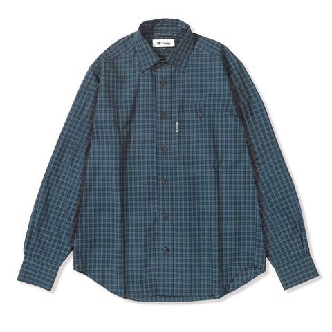 ミニチェックシャツ (Men's)/ネイビー×グリーン