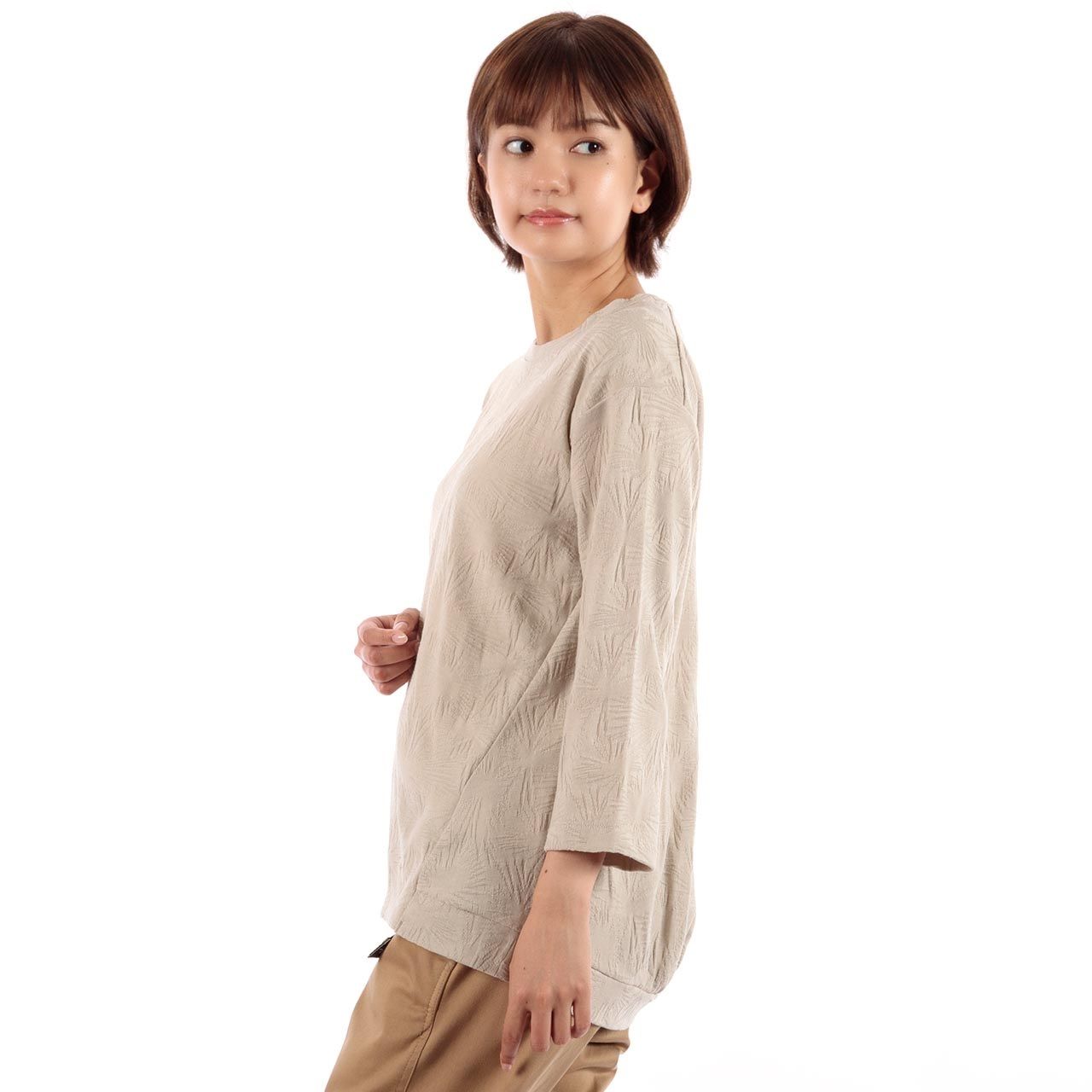 TSリーフジャカードクルー7/S(Women's)/ゴールドイエロー