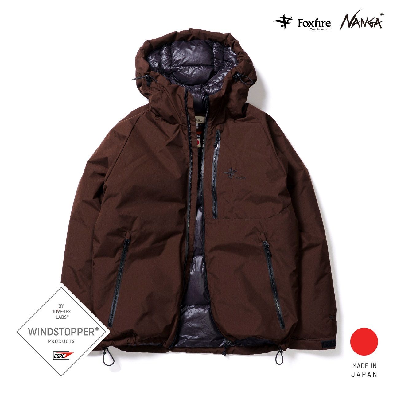 Foxfire × NANGA GORE-TEX WS フィッシングダウンジャケット 2026/ブラウン