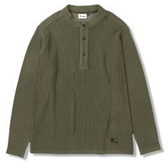 コーデュロイヘンリーネック(Men's)/オリーブ  Foxfire