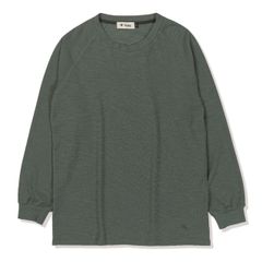 スラブリブラグランクルー (Men's)/アッシュグリーン