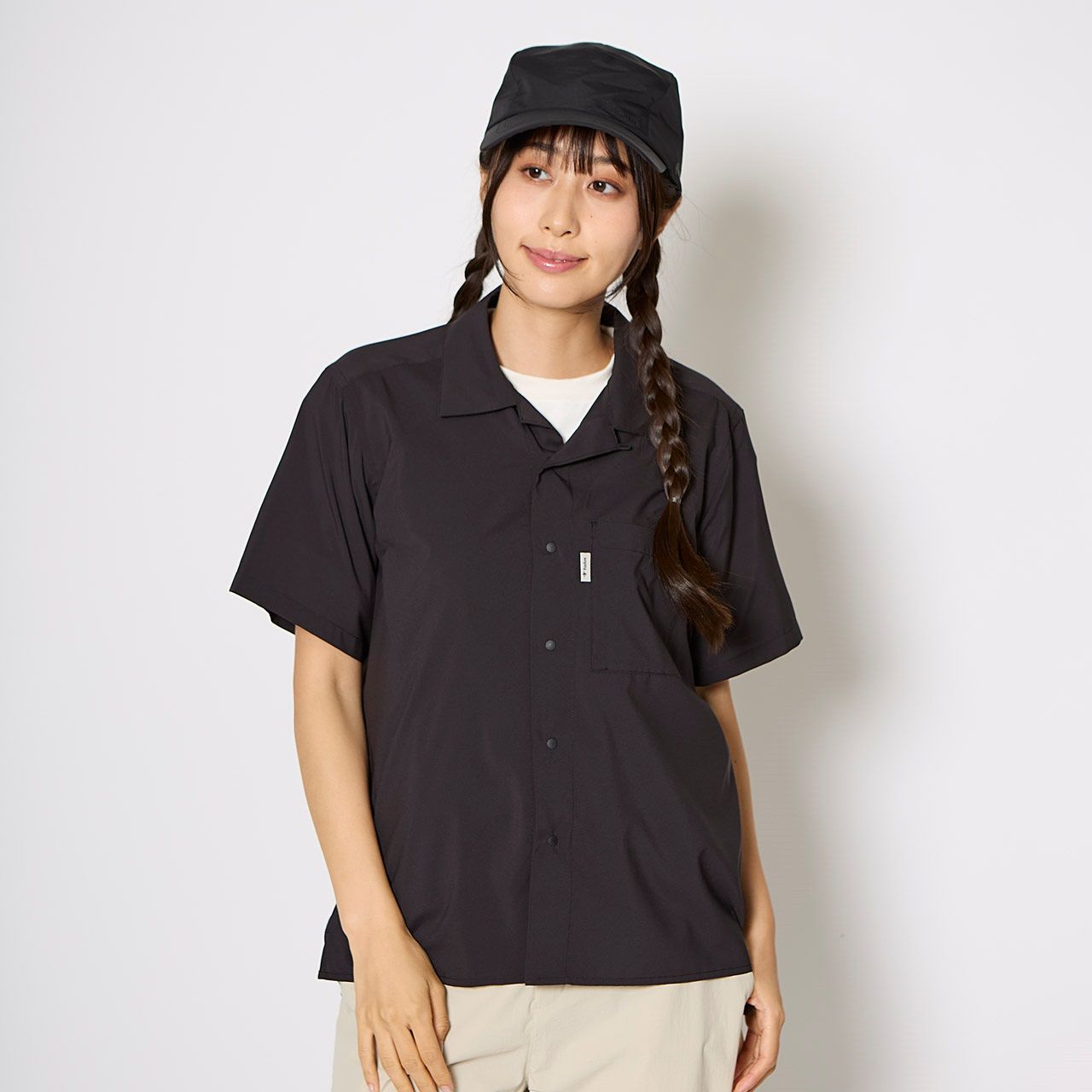 TSシェルシャツS/S /ブラック