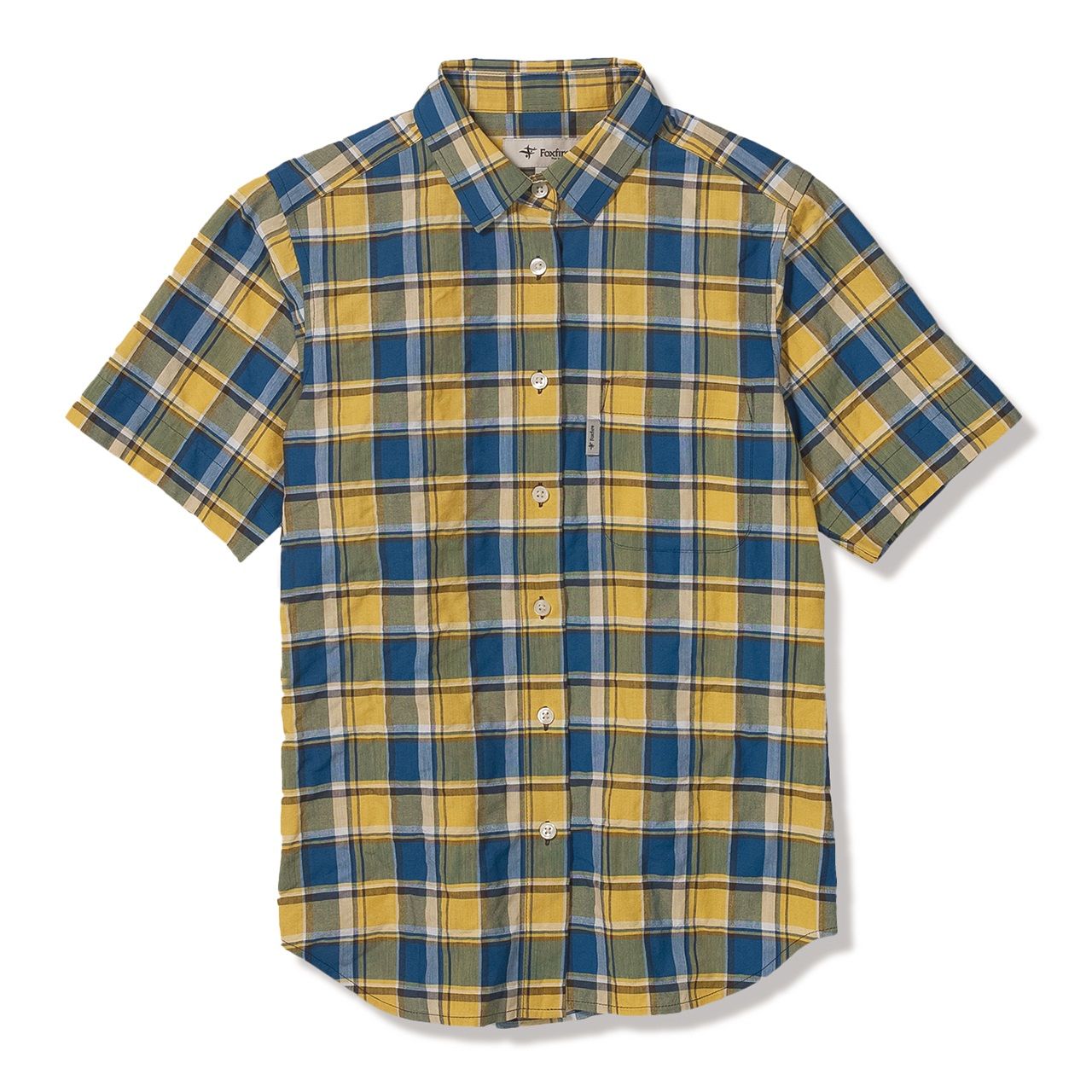 【年中無休】 Foxfire - CシールドプレザントシャツS/S(Women's)/コバルト 男性用