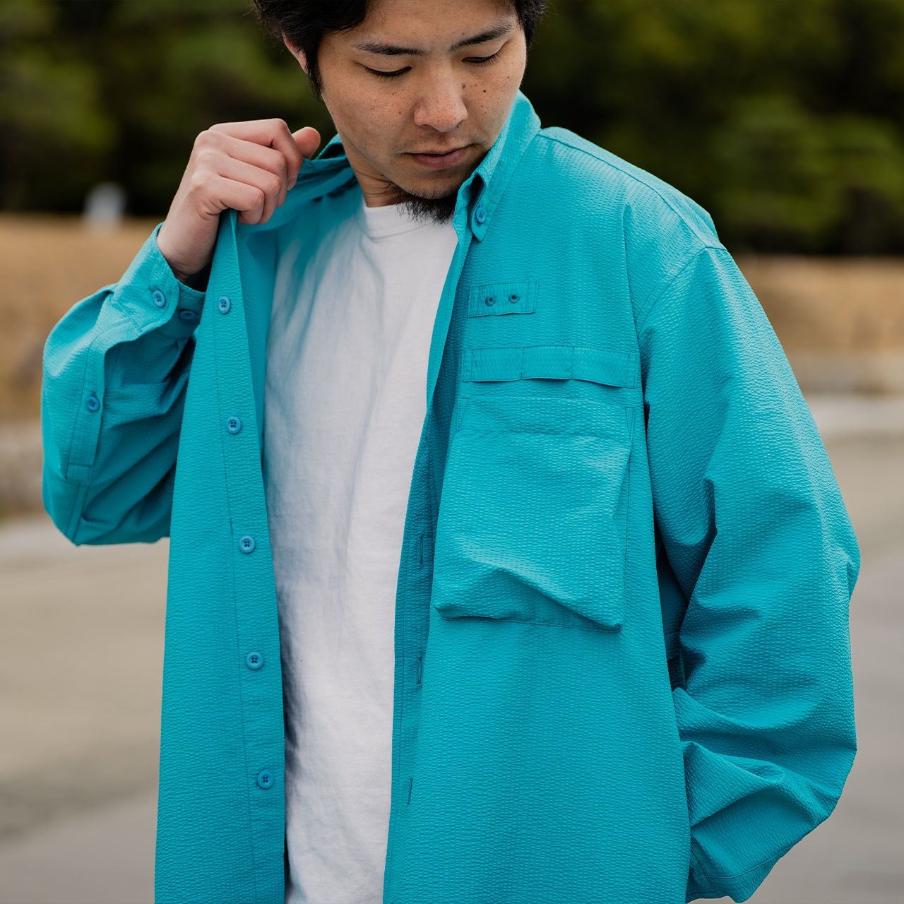 FISHDOMシャツ /ライトグレー