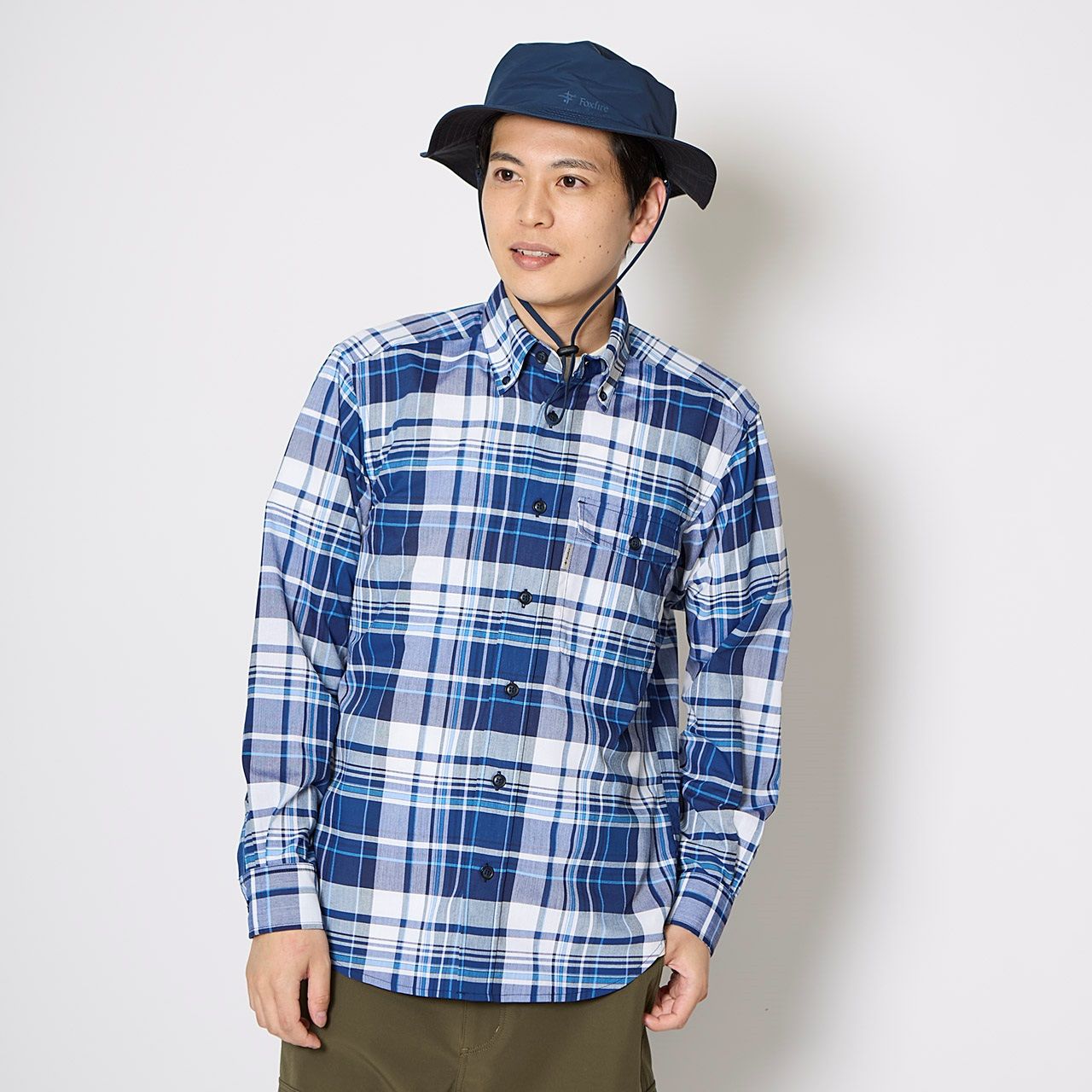 Cシールドフレッシュチェックシャツ (Men's)/ネイビー
