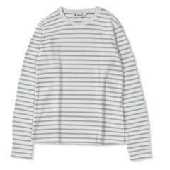 ミニワッフルボーダークルー (Women's)/ライトグレー