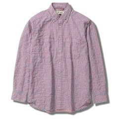 TSサッカーギンガムシャツ(Men's)/レッド×ネイビー  Foxfire