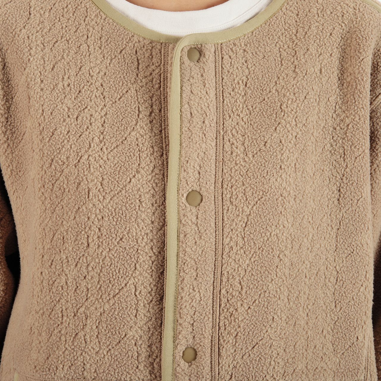 ケーブルフリースミドルブルゾン/カプチーノ