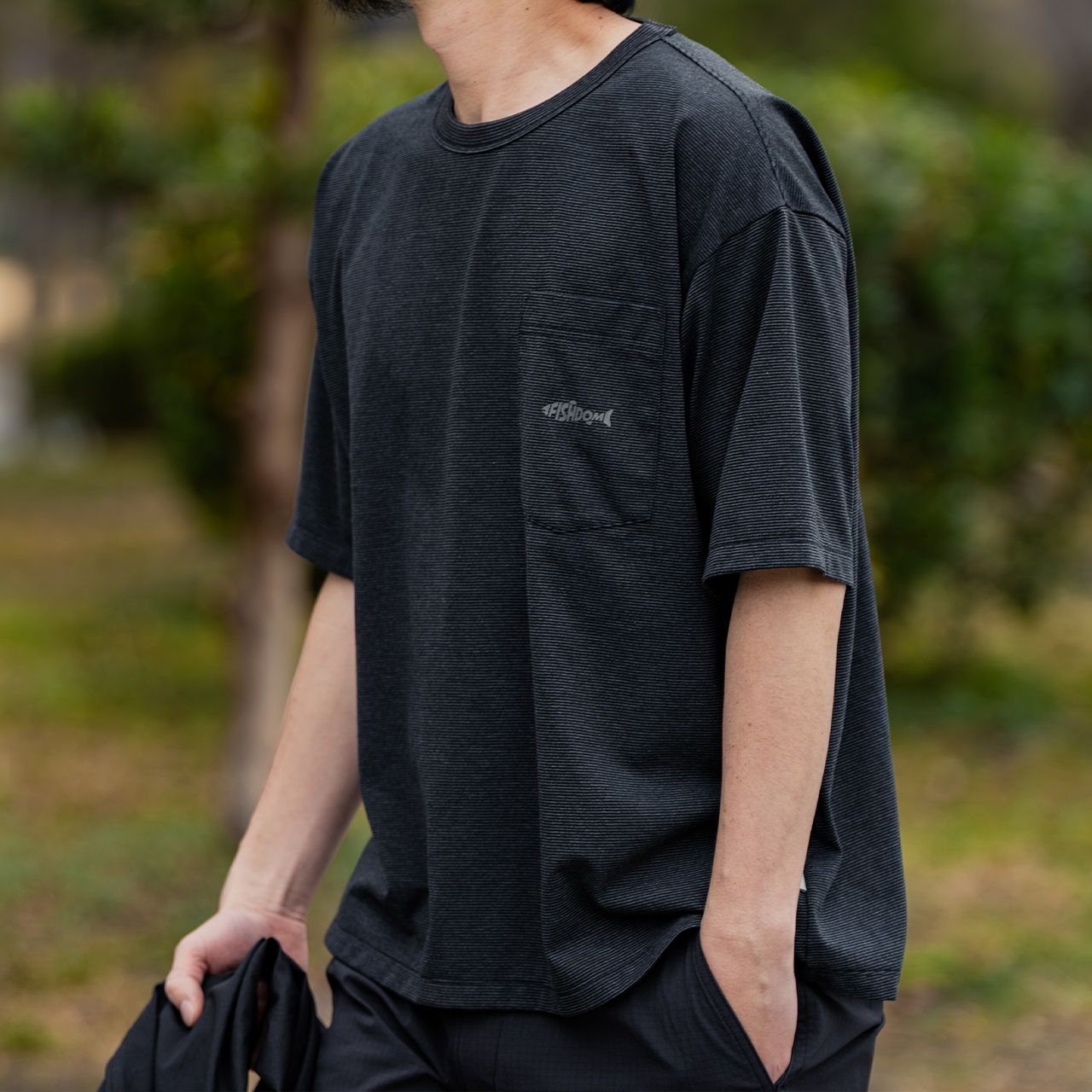 FISHDOMポケットT S/S /ライトグレー