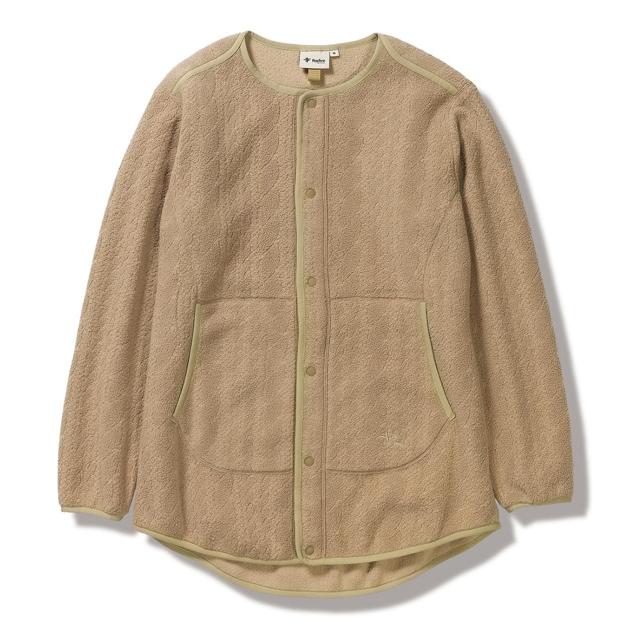 ケーブルフリースミドルブルゾン/カプチーノ