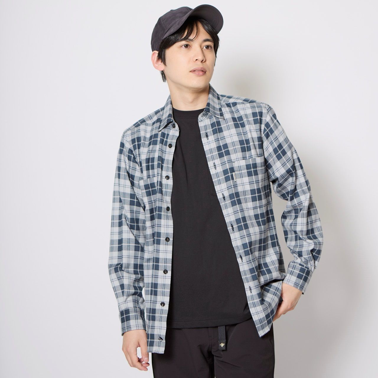 TSウォームチェックシャツ(Men's)/ネイビー