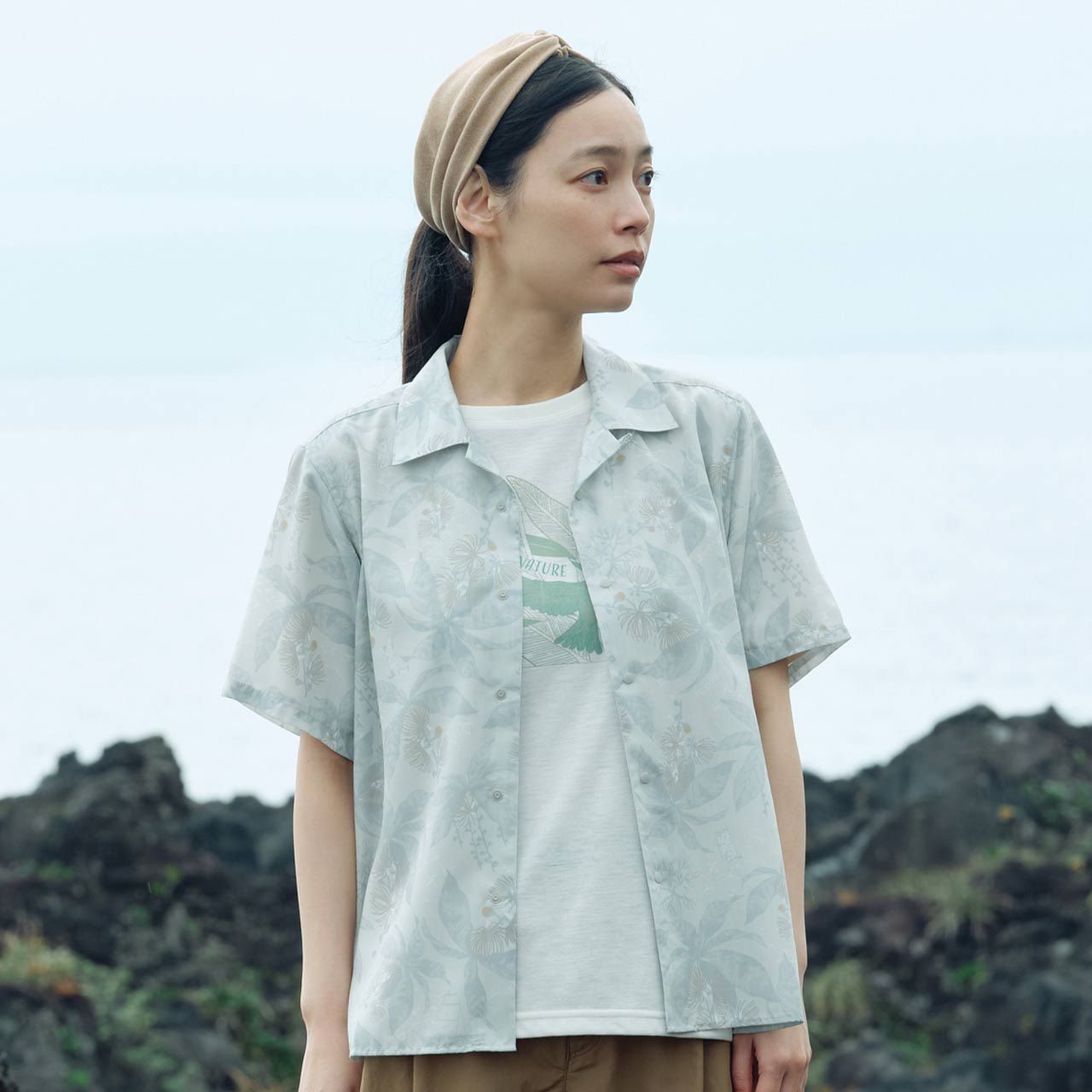 アイランドシャツS/S (Unisex)/グラナイトサンド