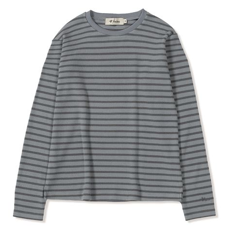 ミニワッフルボーダークルー (Women's)/チャコール