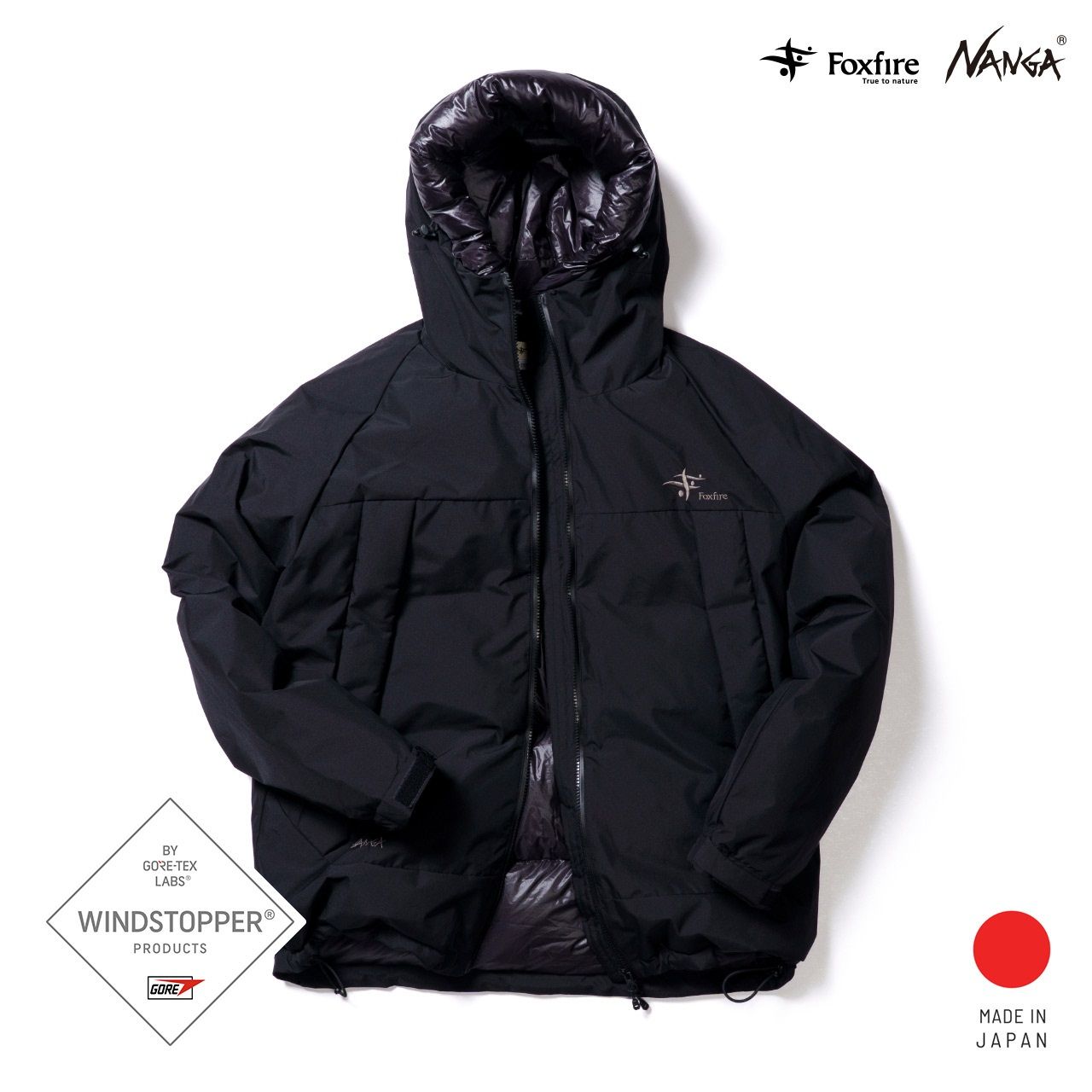 Foxfire × NANGA GORE-TEX WSフィッシングダウンジャケットエクストラディテール 2026/ブラック
