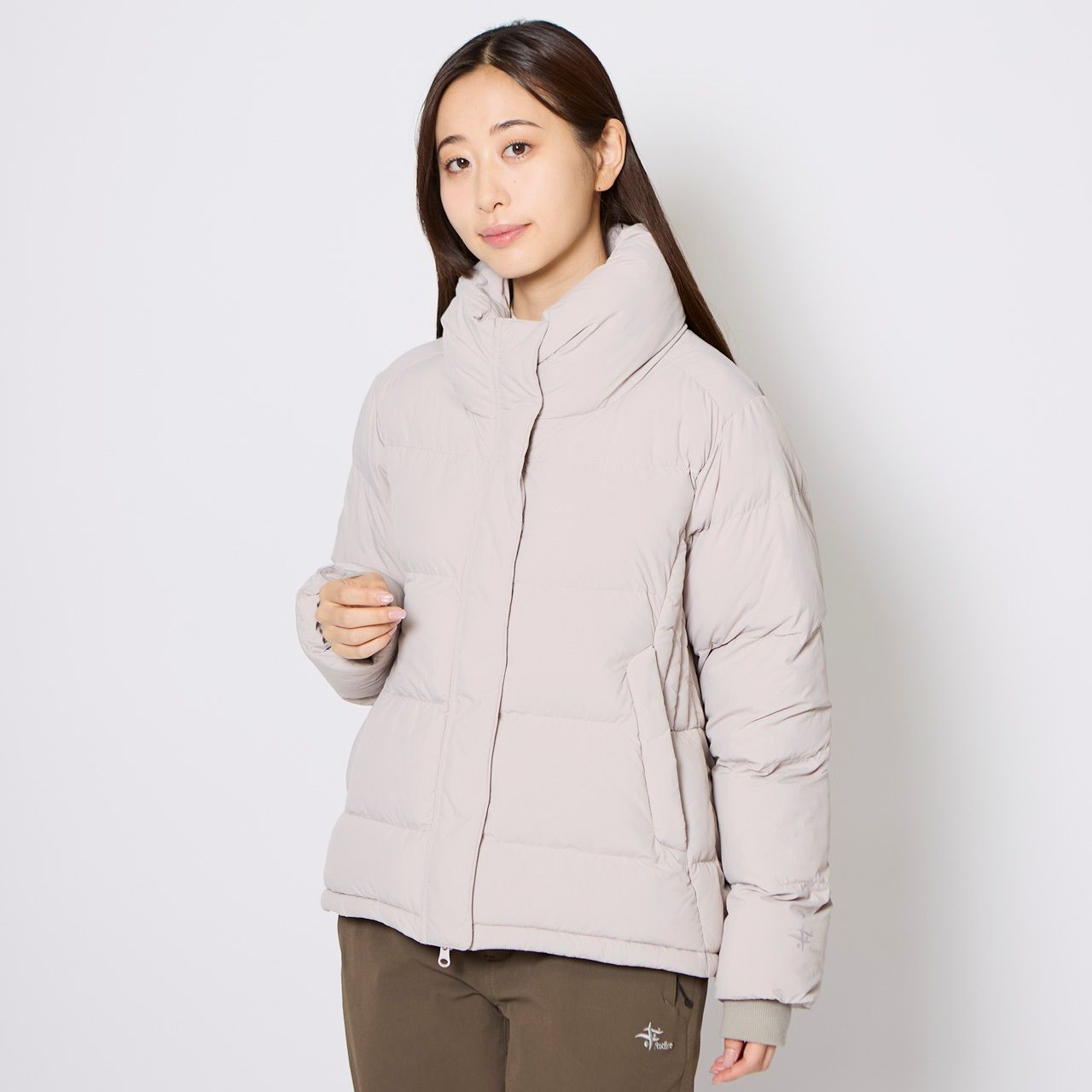 マイクロパフボリュームネックジャケット/ペールピンク