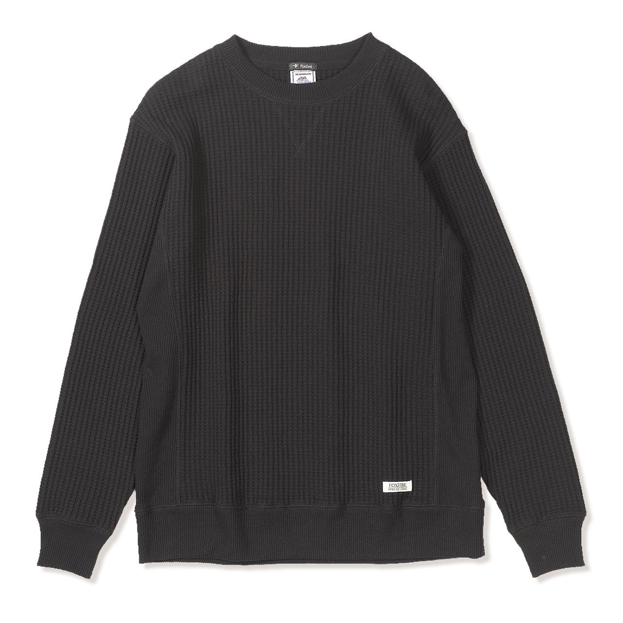 ヘビーワッフルクルー (Men's)/ブラック