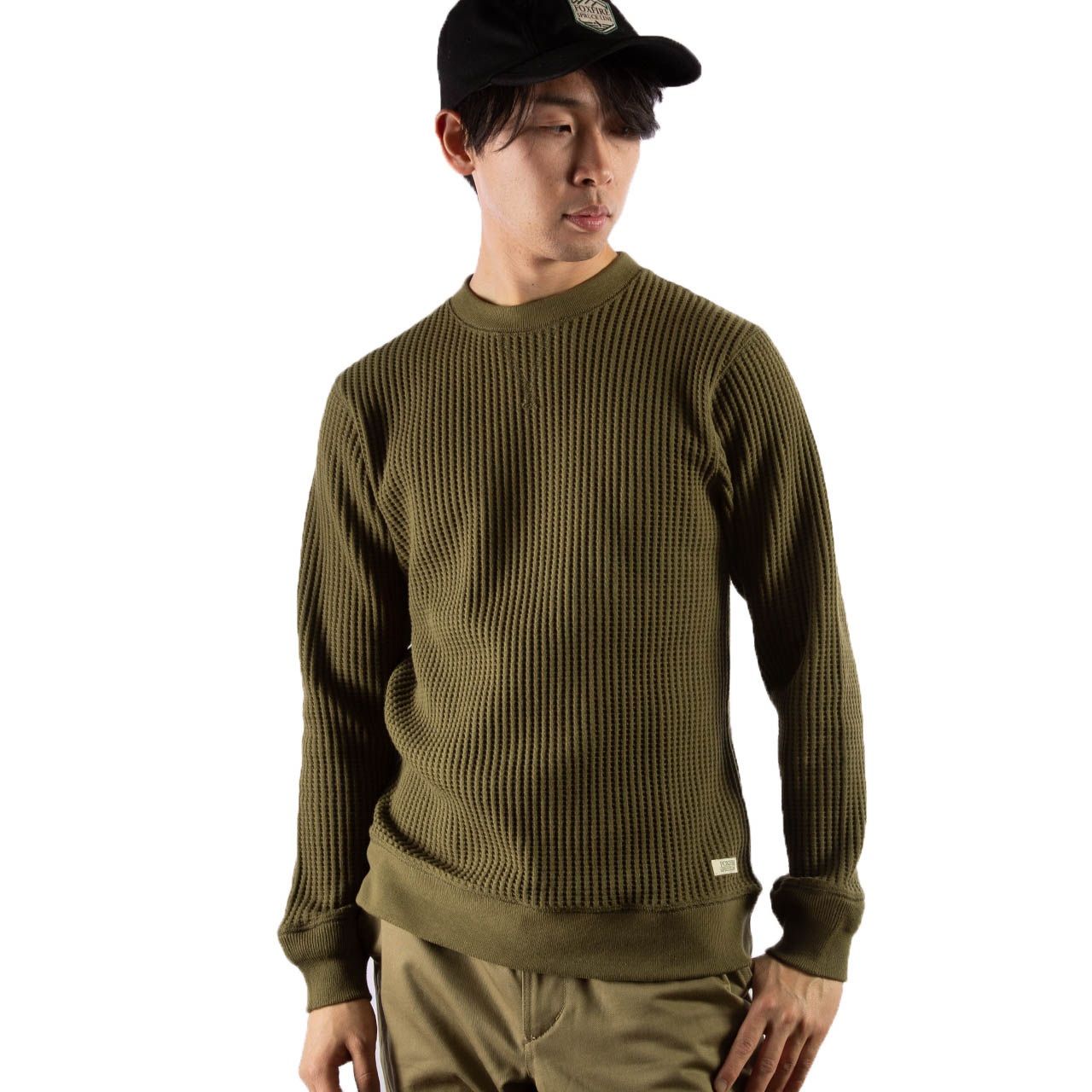 ヘビーワッフルクルー (Men's)/エメラルド