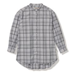 TSリネンチェックチュニック (Women's)/ライトグレー