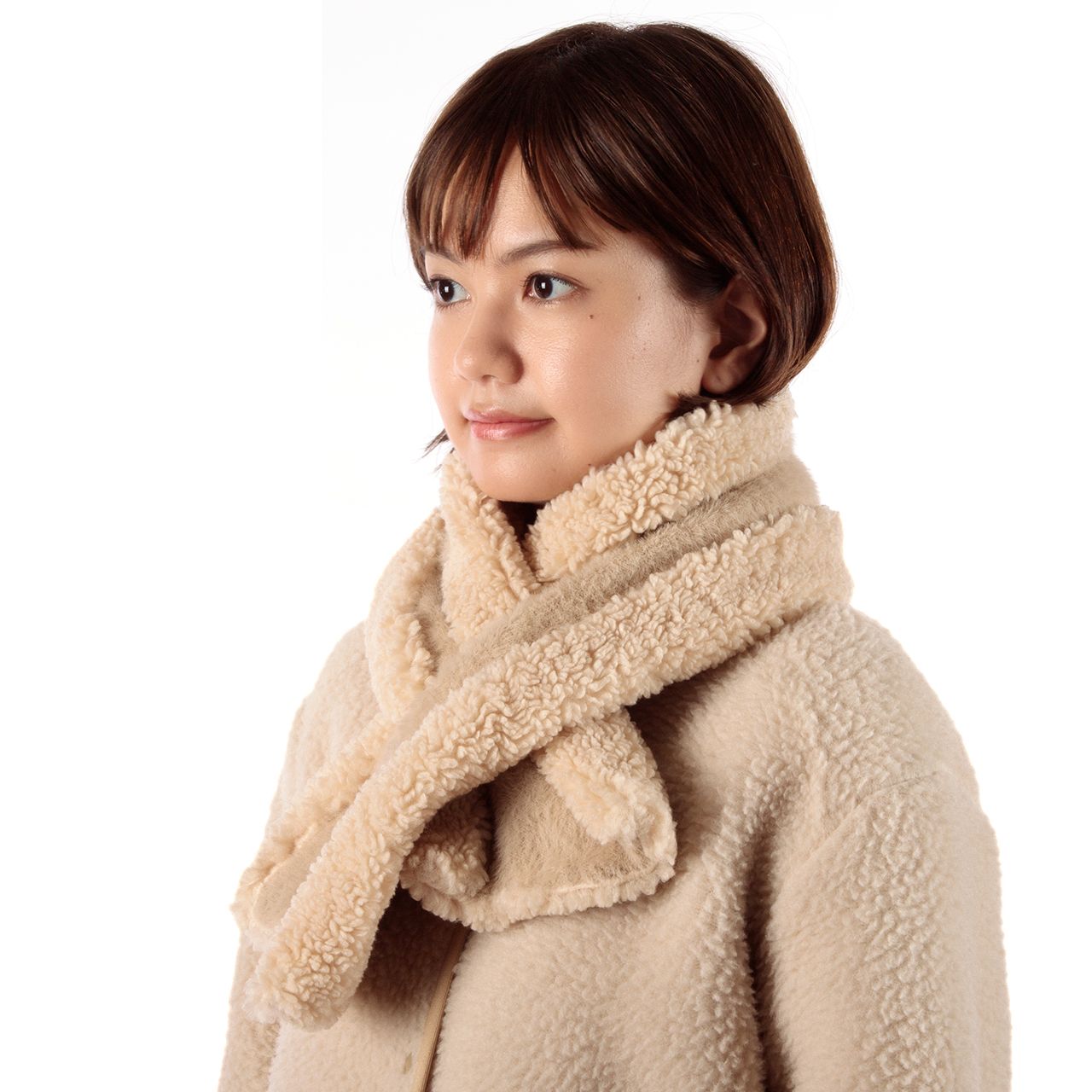 モールヤーンニットループマフラー(Women's)/ブルーグレー