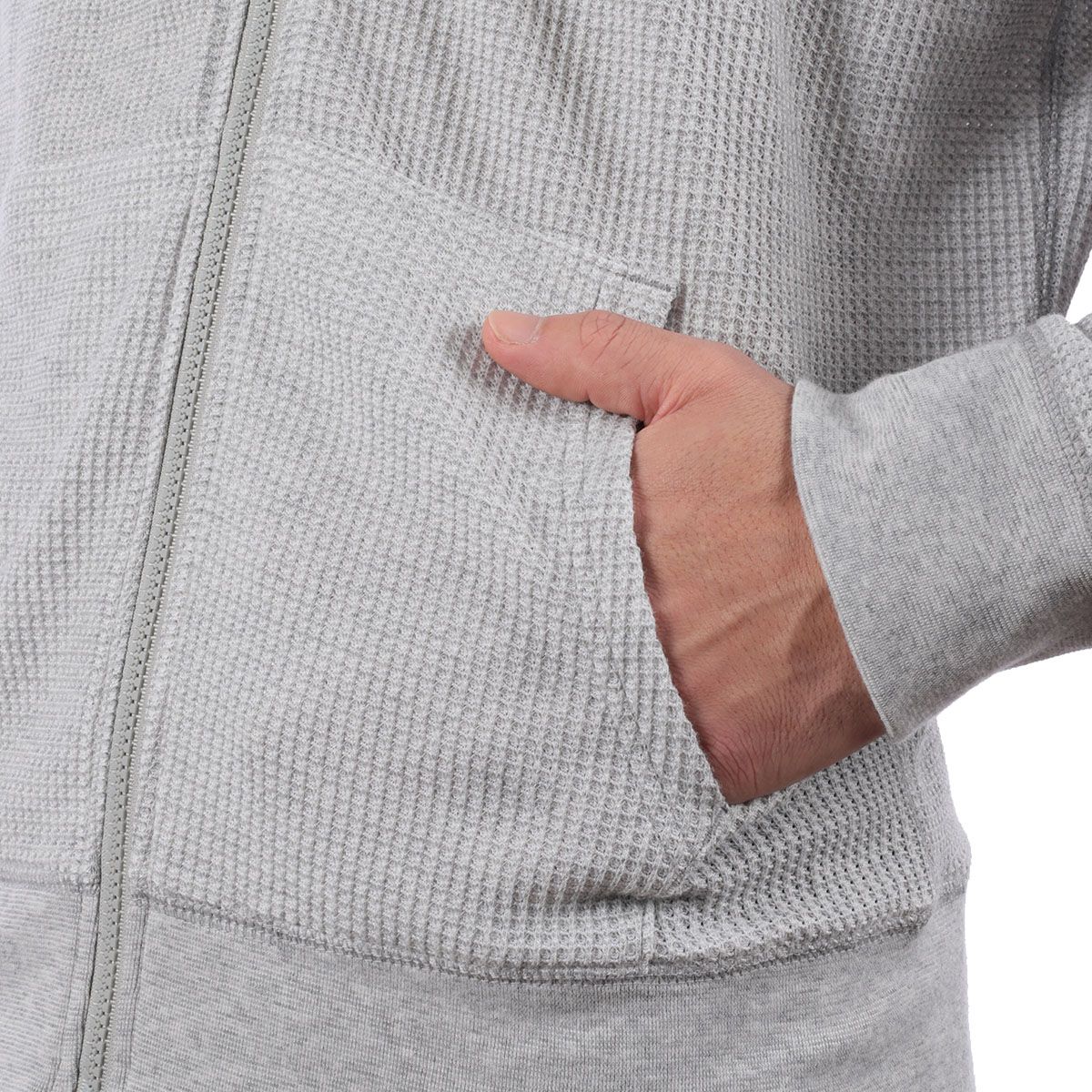 TCワッフルジップパーカ (Men's)/ブラック