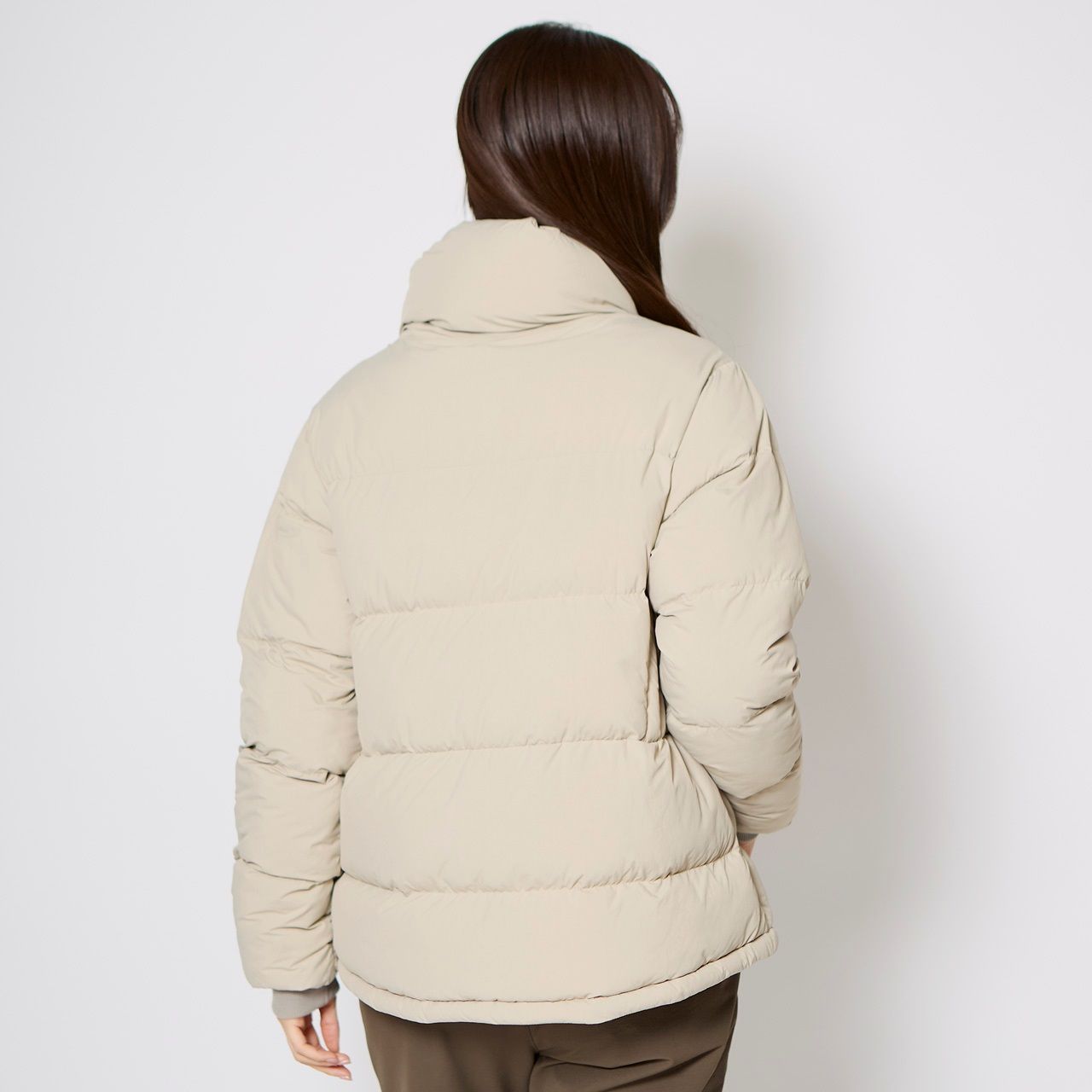 マイクロパフボリュームネックジャケット/ペールピンク