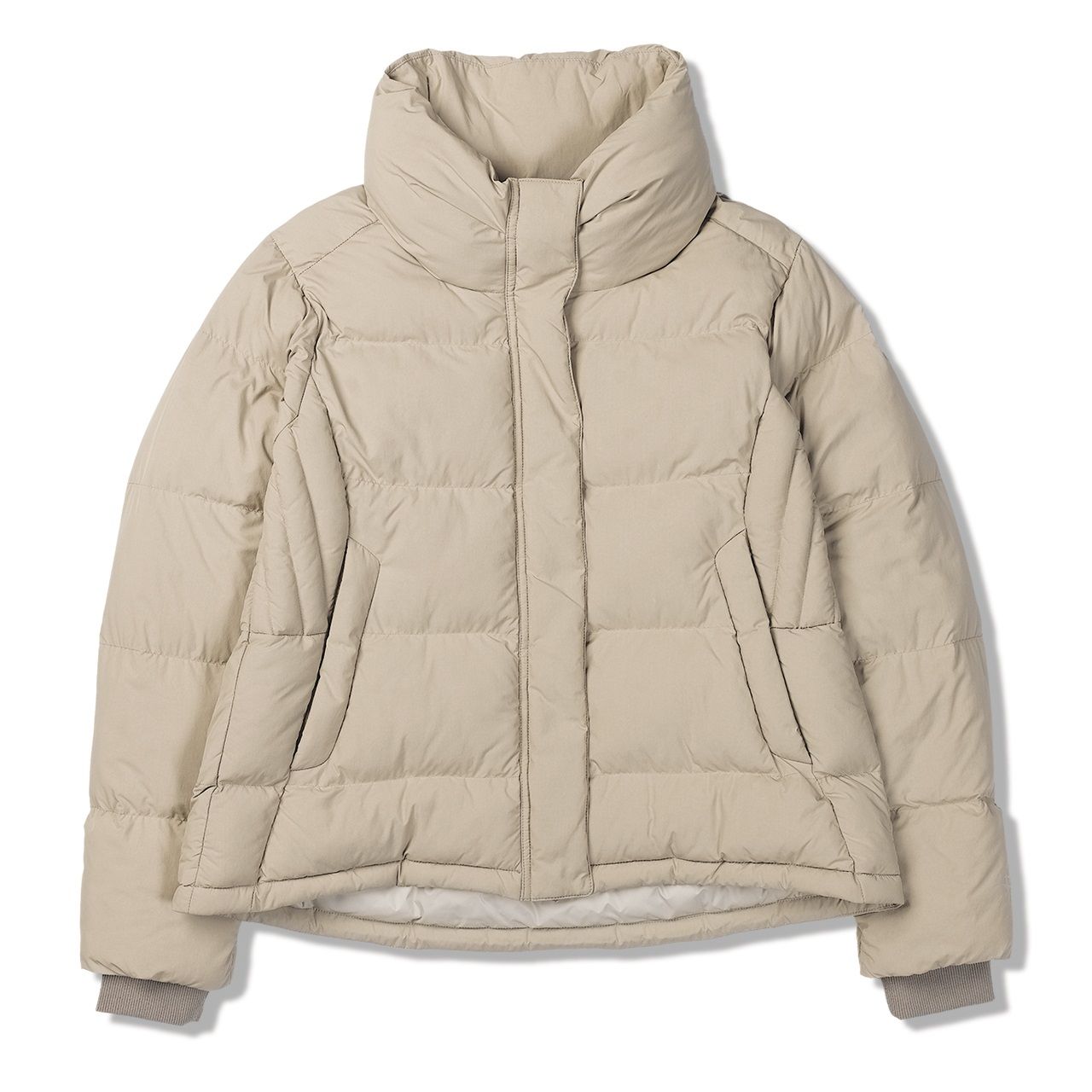 マイクロパフボリュームネックジャケット/ダークグラナイトサンド