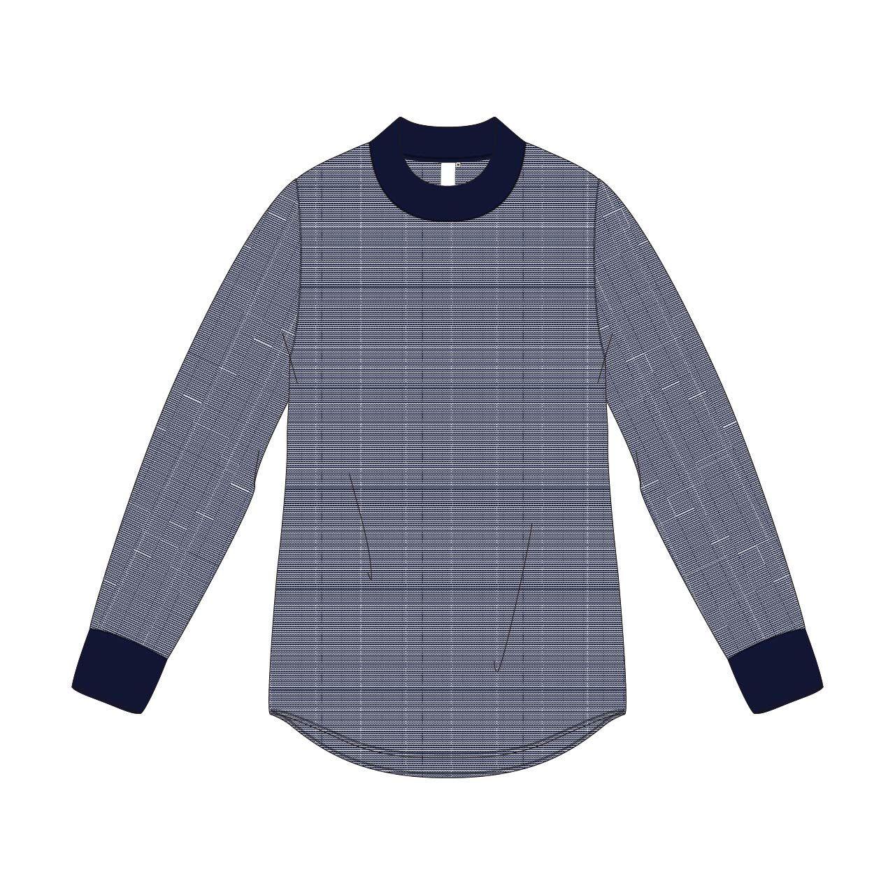 TCワッフルモッククルー(Women's)/ネイビーボーダー