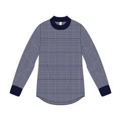 TCワッフルモッククルー(Women's)/ネイビーボーダー  Foxfire
